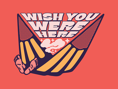 Wish You Were Here design digital hamaca hammock illustration illustrator smoke vector wish you were here