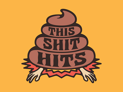 THIS SHIT HITS design digital hit illustration illustrator poop punch shit sticker sticker design this shit this shit hits turd vector