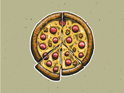 Pizza'n'Love illuatration love pizza stickers