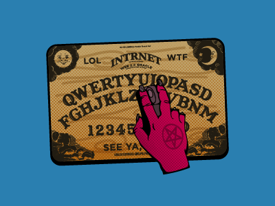 One-click to invoke, double-click and go to hell. devil hands illustration internet mouse mousepad ouija pentagram