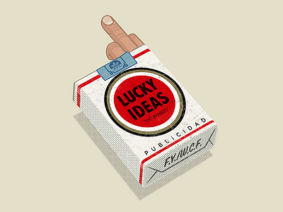 Lucky advertising box cigarettes filter illustration lucky luckystrike madmen smoke smoking tabaco vector