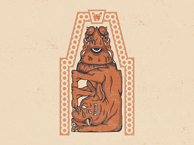 Pizza Dog Mayan Portal 2 arch design digital dog door drawing frenchie graphic illustration illustrator mayan photoshop pizza portal texture vector vectorart wacom