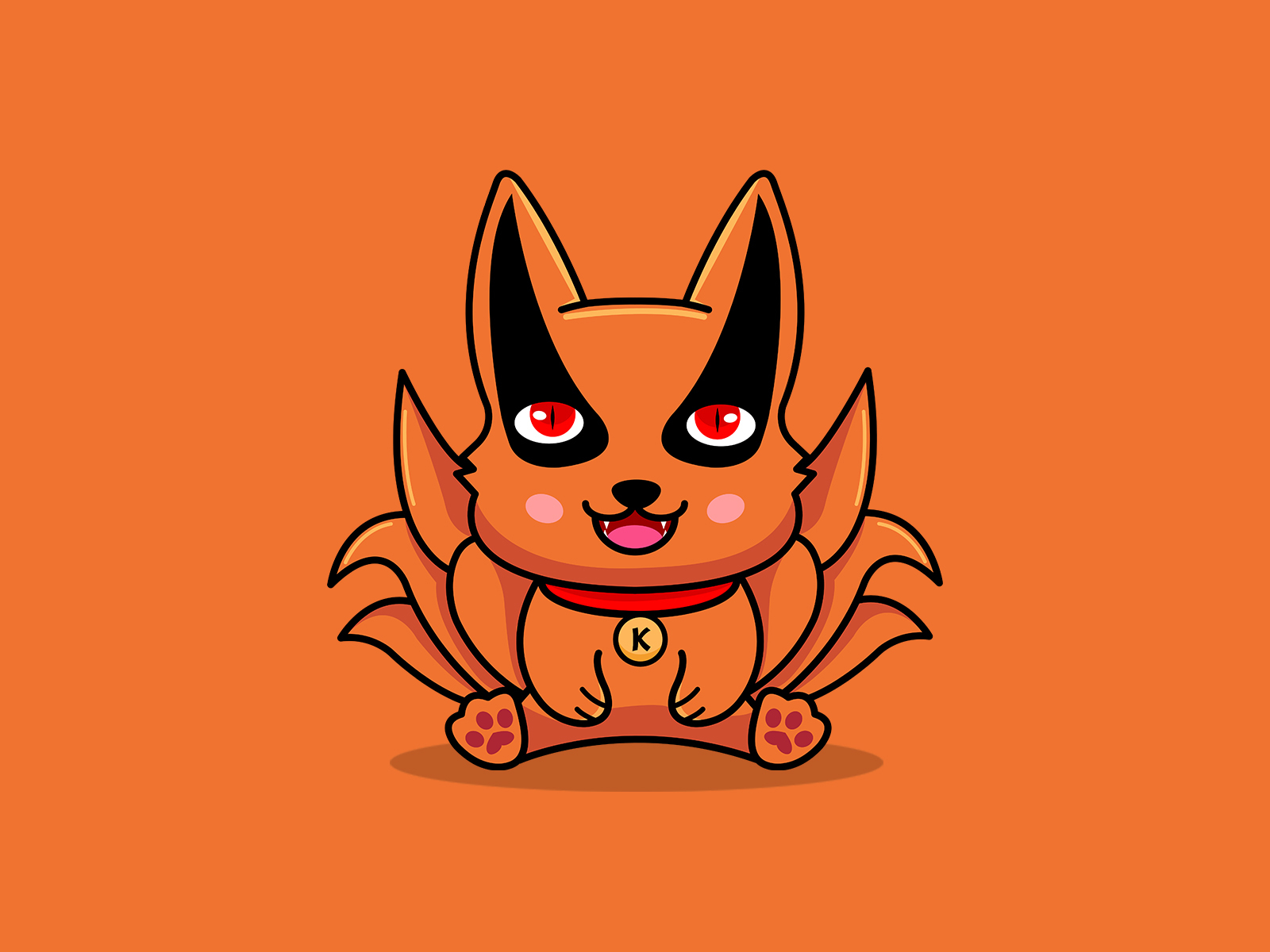Kurama, Kjubi, Nine-tailed fox, Cute by Cookiehunter12 on DeviantArt