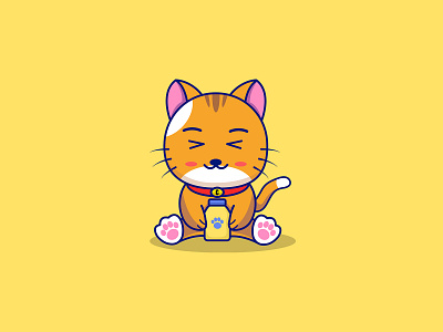 Little Cat with cute face 3d animation branding cat cat lover cute graphic design