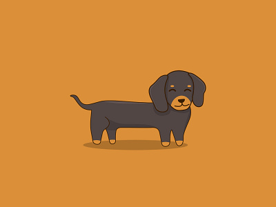 cute sausage dog animation branding cute dog graphic design kawaii logo lover