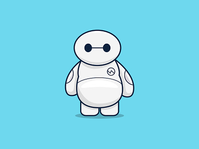 BAYMAX with flat face 3d animation baymax baymax lover graphic design logo