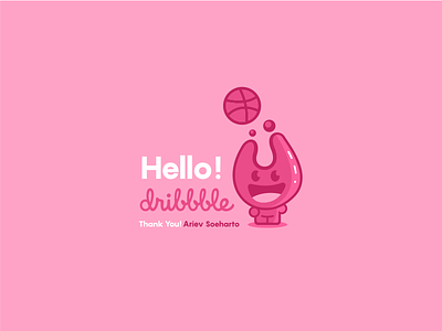 Hello Dribbble debut first invitation mascot shoot