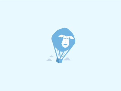 Sheepbaloon blue character concept design icon logo sheep
