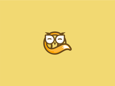 FoxOwl app branding character cute fox icon logo owl