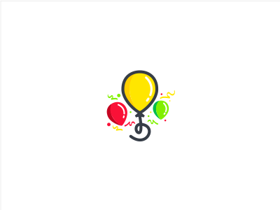 B for baloon b balloon cartoon initial logo playful