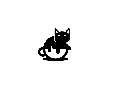 Black Cat coffee animal black cafe cat coffee concept icon shop