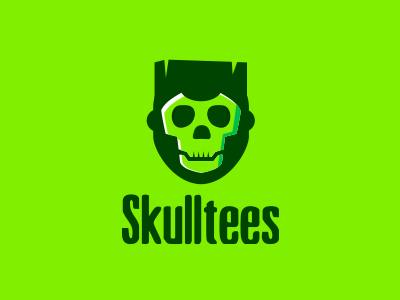 Skulltees app apparel branding green icon logo shirt skull tshirt
