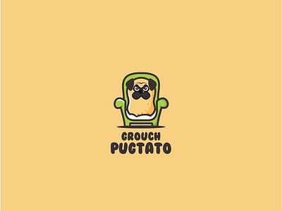 Pugtato animal branding cartoon character cute fun icon logo mascot playful