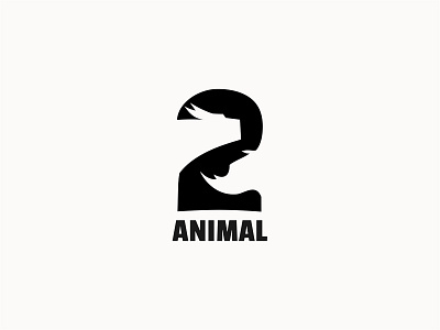 Two animal concept icon logo minimalist logo negative space logo