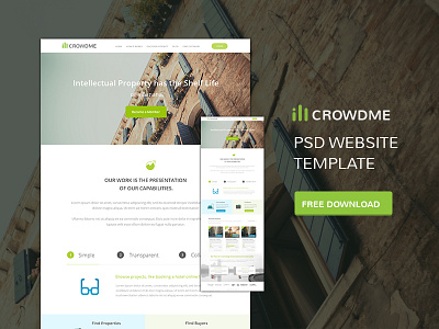 Free Crowd Funding Web Template PSD web web template psd