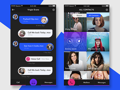 Messaging & Contacts app chat contacts ios ui