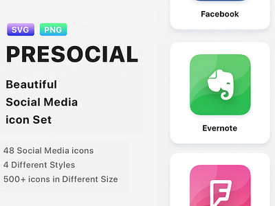 PRESOCIAL - Social Media Icon Set