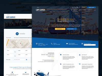 Logistic website layout