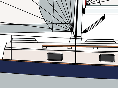 All Aboard blueprint design poster print sailboat technical