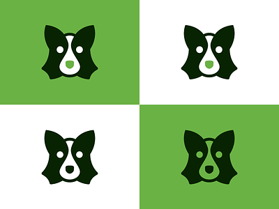 Unused Doggo dog glyph green icon logo mark