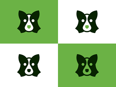 Unused Doggo dog glyph green icon logo mark