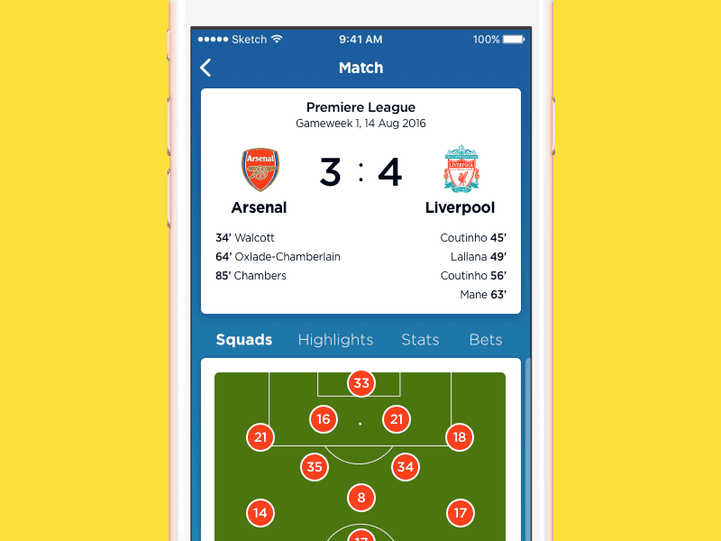 Football app animation arsenal football gif ios iphone liverpool soccer squad team