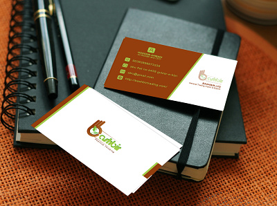Simple Business Card Design attractive branding brown business business card card card design creative design graphic design green green card modern personal print design print template professional simple template