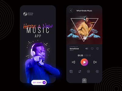 Crystal Music Player app app mobile mobile ui music music app music player ux