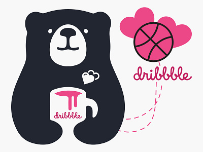 Dribbble bear sticker