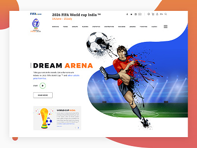 FIFA World cup India banner design fifa fifa world fifa world cup 2018 fifaworldcup illustration typography ui ux vector website