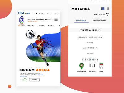 FIFA World cup India app design dribbble fifa world cup 2018 fifaworldcup iphone mobile responsive ui uiux