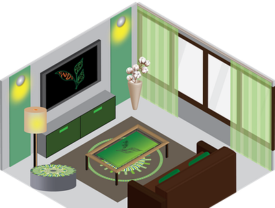 Isometry of the room 3d branding flat graphic design icon illustration interior isometry of the room ui vector