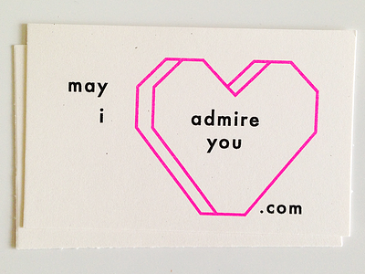 May I Admire You? business cards cards