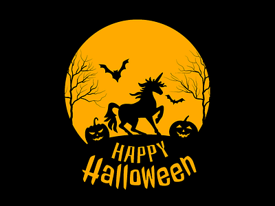 Happy Halloween Unicorn design graphic design illustration logo vector