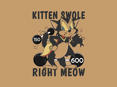 kitten swollen right meow design graphic design illustration logo vector
