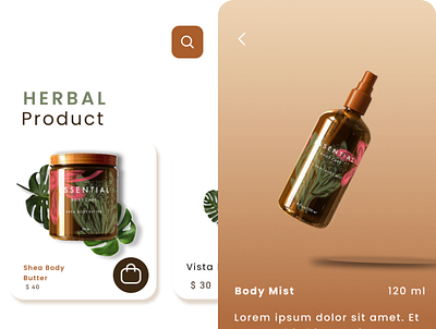 Herbal App Mobile UI app branding figma graphic design illustration ui