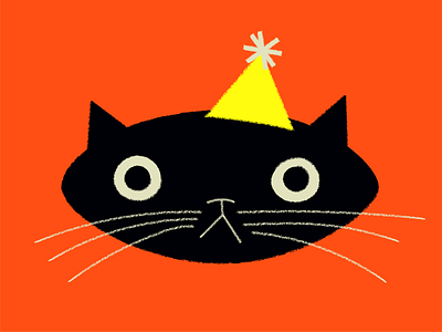 It's caterday, let's party. birthday cat design doodle illustration retro vector