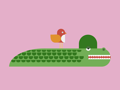 Gators Gonna Gate. aligator bird childrens illustration