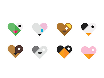 Animal Hearts animals childrens hearts icons