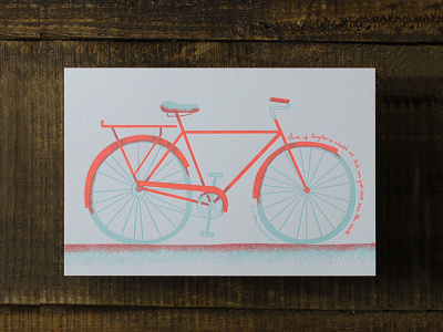 Bicycle bicycle bike letterpress neon overprint