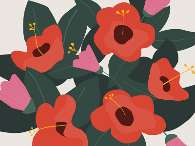 Blobby Flowers beauty blobby floral flowers hibiscus illustration pattern wip