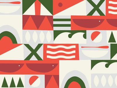 Outdoor Pattern adventure identity illustration mid century outdoor pattern wip