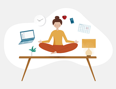 Workplace Wellness blog illustration office vector wellness workplace zen