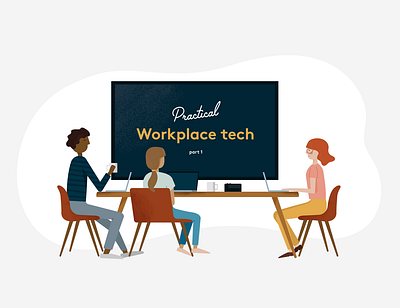 Workplace Tech Illo blog meeting office technology vector workplace