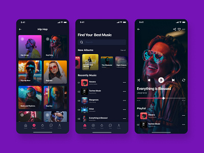 Music App UI Design appdesign application design figma figma design figmadesign interface mobile app design mobile interface music app music player music player app play playlist song ui ui design uidesign uiux uiuxdesign