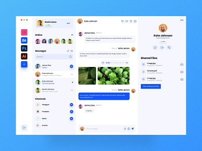Messenger Dashboard Light Mode app design chat chatting dashboard dashboard design design interface messenger messenger app messenger dashboard minimalist product design ui ui design user ux