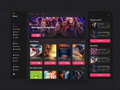 Movie Dashboard UI Design