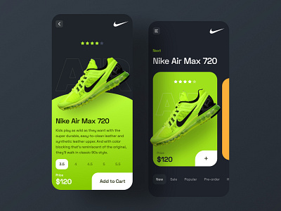 Nike Shop UI Design app app design clean clean design dark mode design interface online shop shoes shoes shop app shop app stylish trendy ui ui design user ux ux design