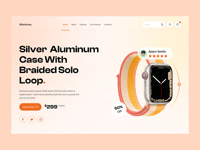 Smart Watch Shop design ecommerce figma header interface minimalist online shope shop smart watch ui ui design ui design user ux ux design web design