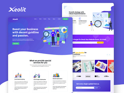 Xeolit | SEO & Digital Marketing Template app branding design flat free html icon illustration minimal typography ux vector web website